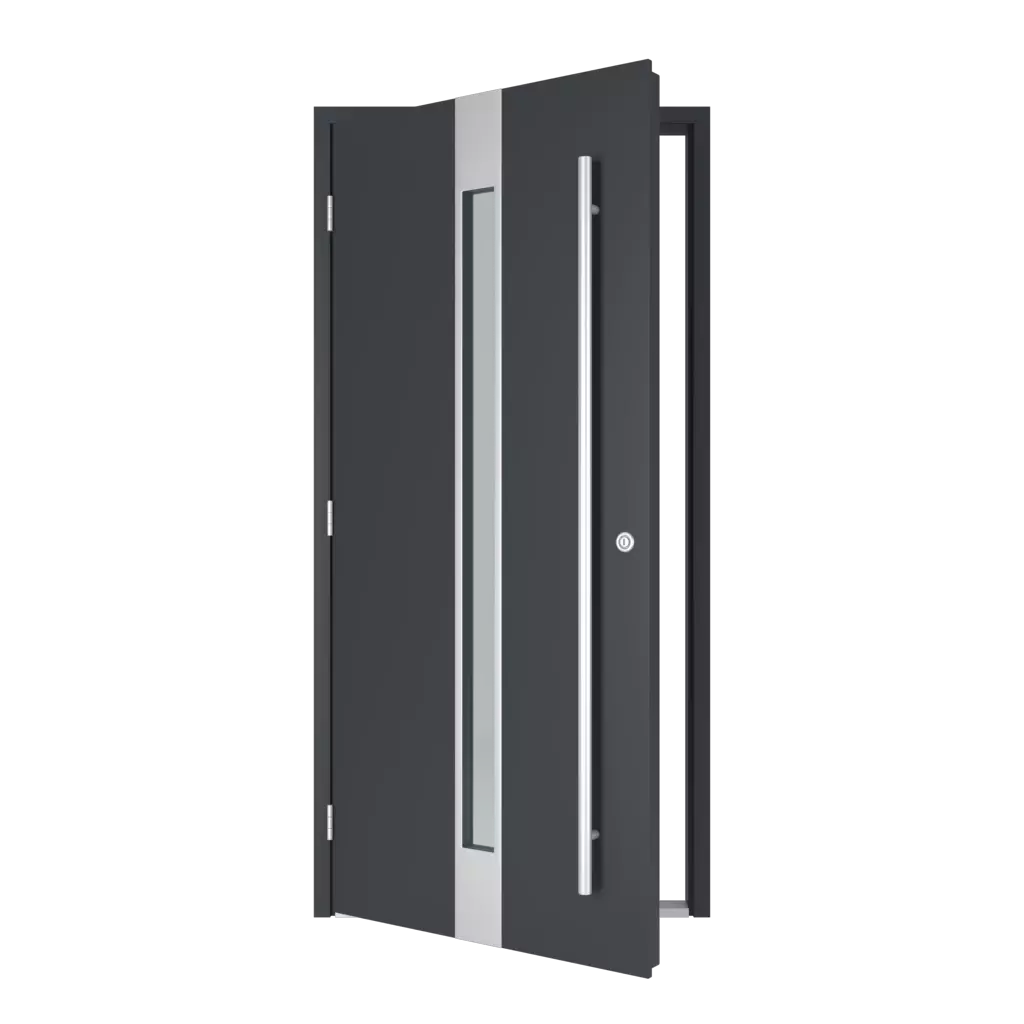 The left one opens outwards entry-doors models dindecor sk03-beton  