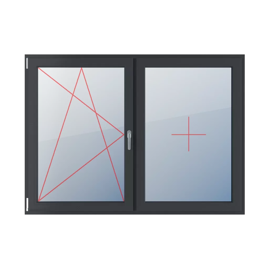 Tilt and turn left, fixed glazing in the wing windows types-of-windows double-leaf symmetrical-division-horizontal-50-50  