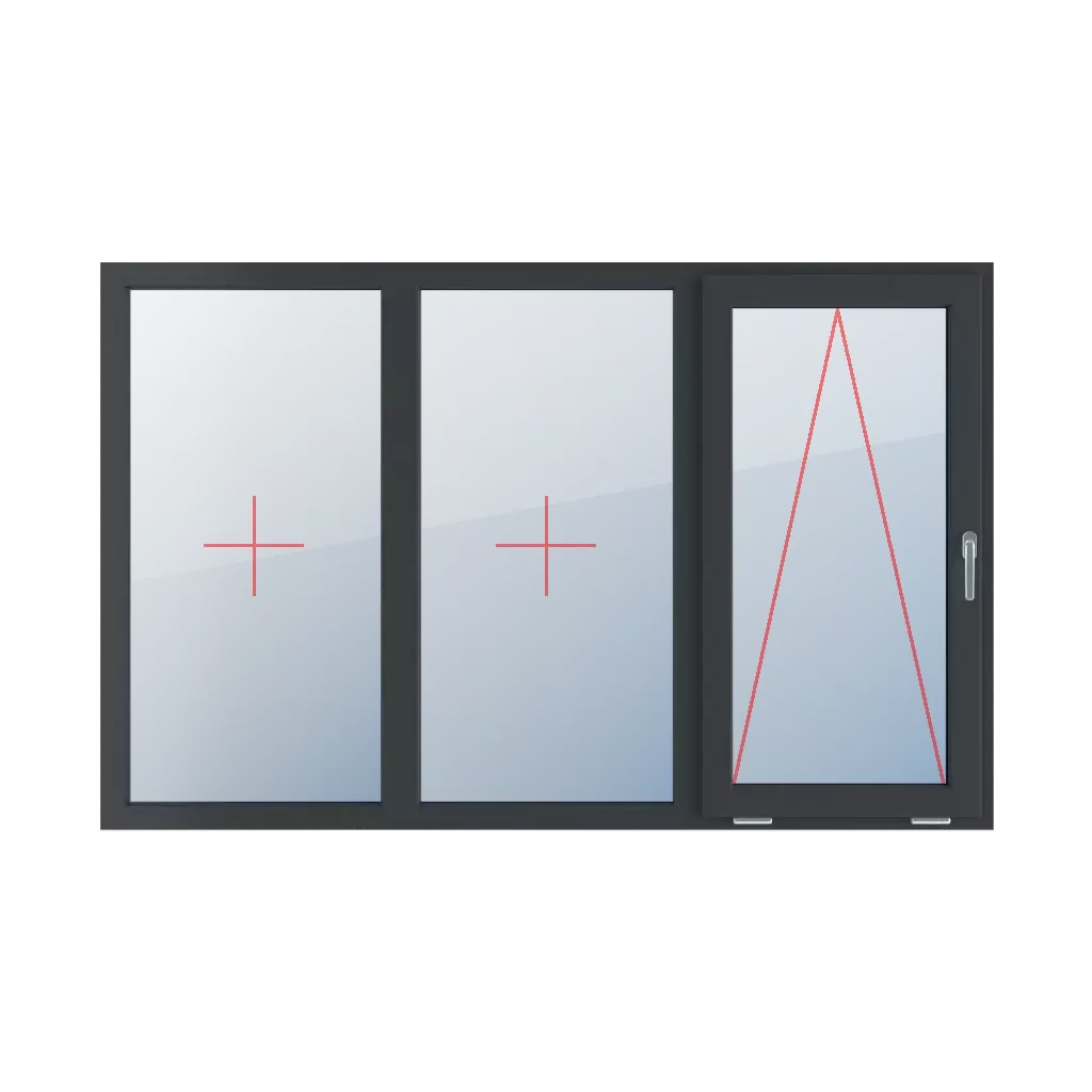 Permanent glazing in the frame, tilting with a handle on the right side windows types-of-windows triple-leaf symmetrical-division-horizontally-33-33-33  