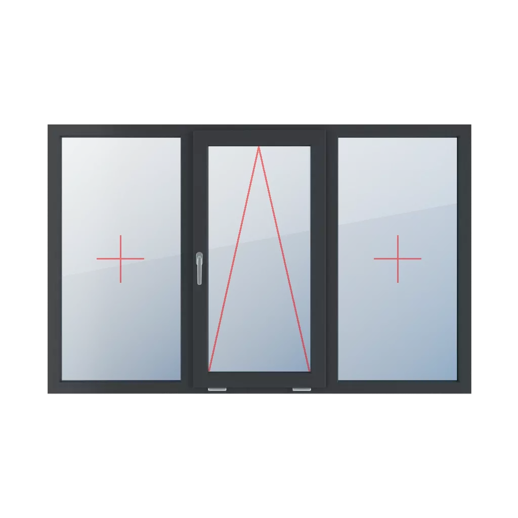 Fixed glazing in the frame, tiltable with a handle on the left side, fixed glazing in the frame windows types-of-windows triple-leaf symmetrical-division-horizontally-33-33-33  