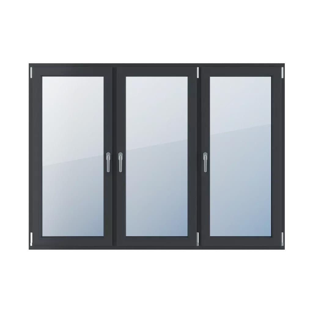 Symmetrical division horizontally 33-33-33 windows types-of-windows triple-leaf   
