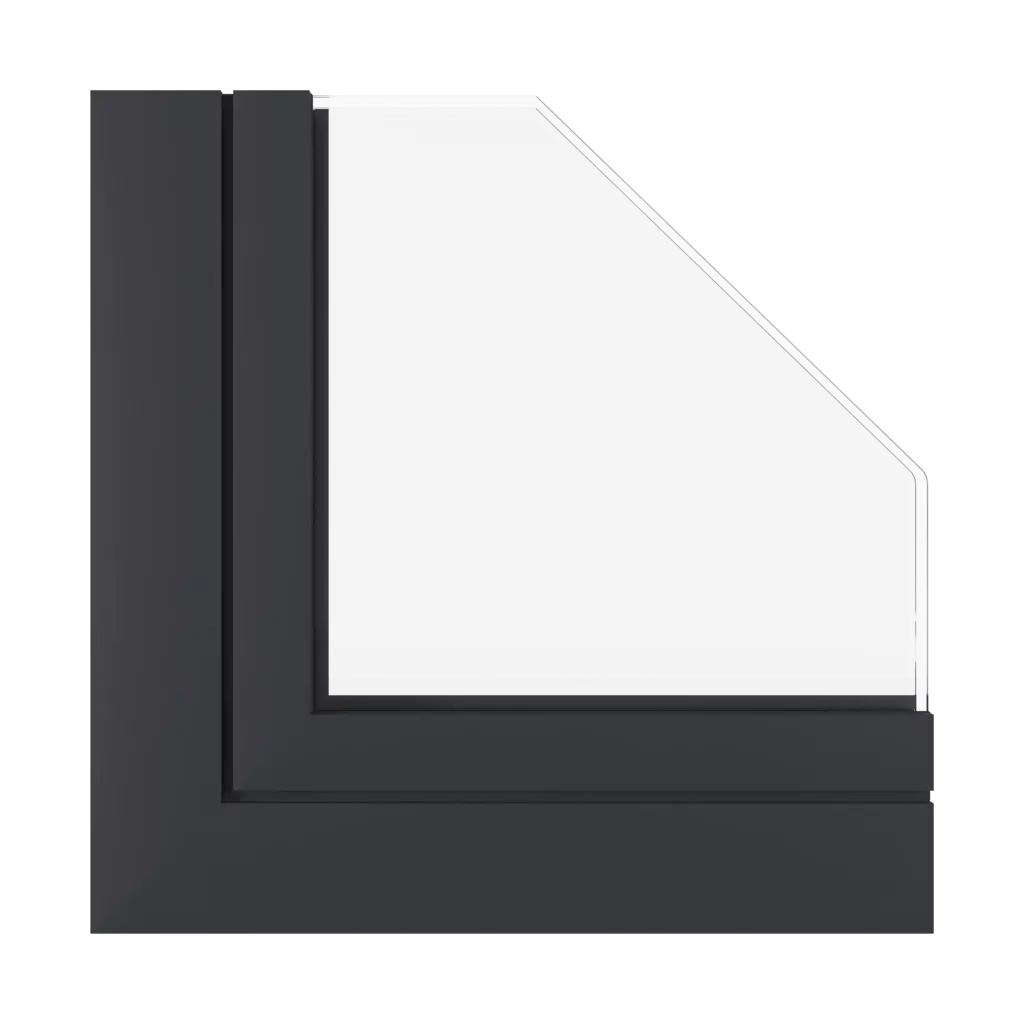 Black Gray windows window-profiles aluprof mb-60e-ei