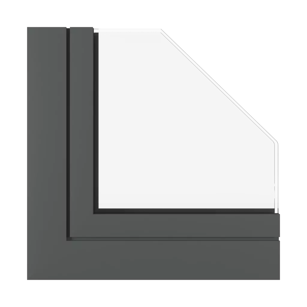 Dark gray matt windows window-profiles aluprof mb-118ei