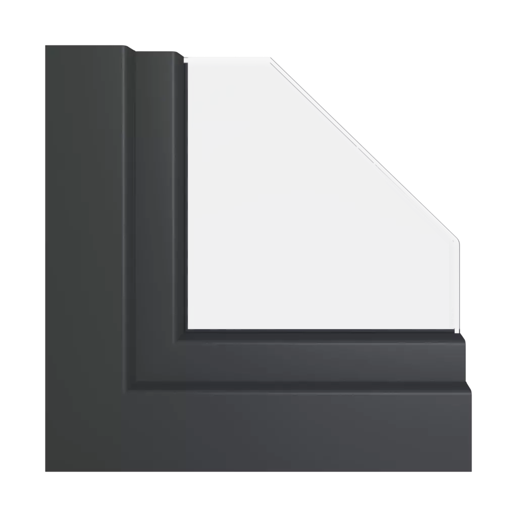 Black-gray smooth RAL 7021 products upvc-windows    