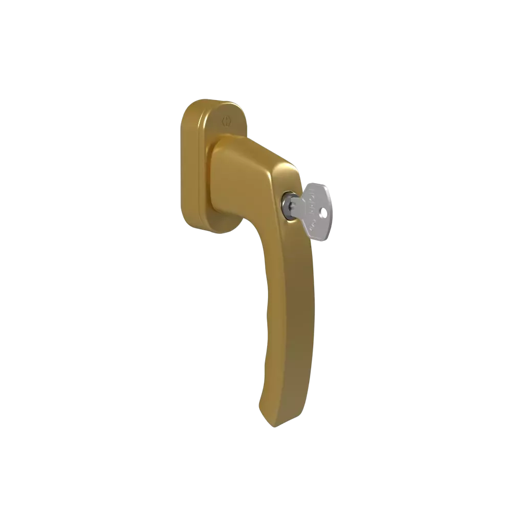 Door handle with a key Luxembourg old gold products wooden-windows    