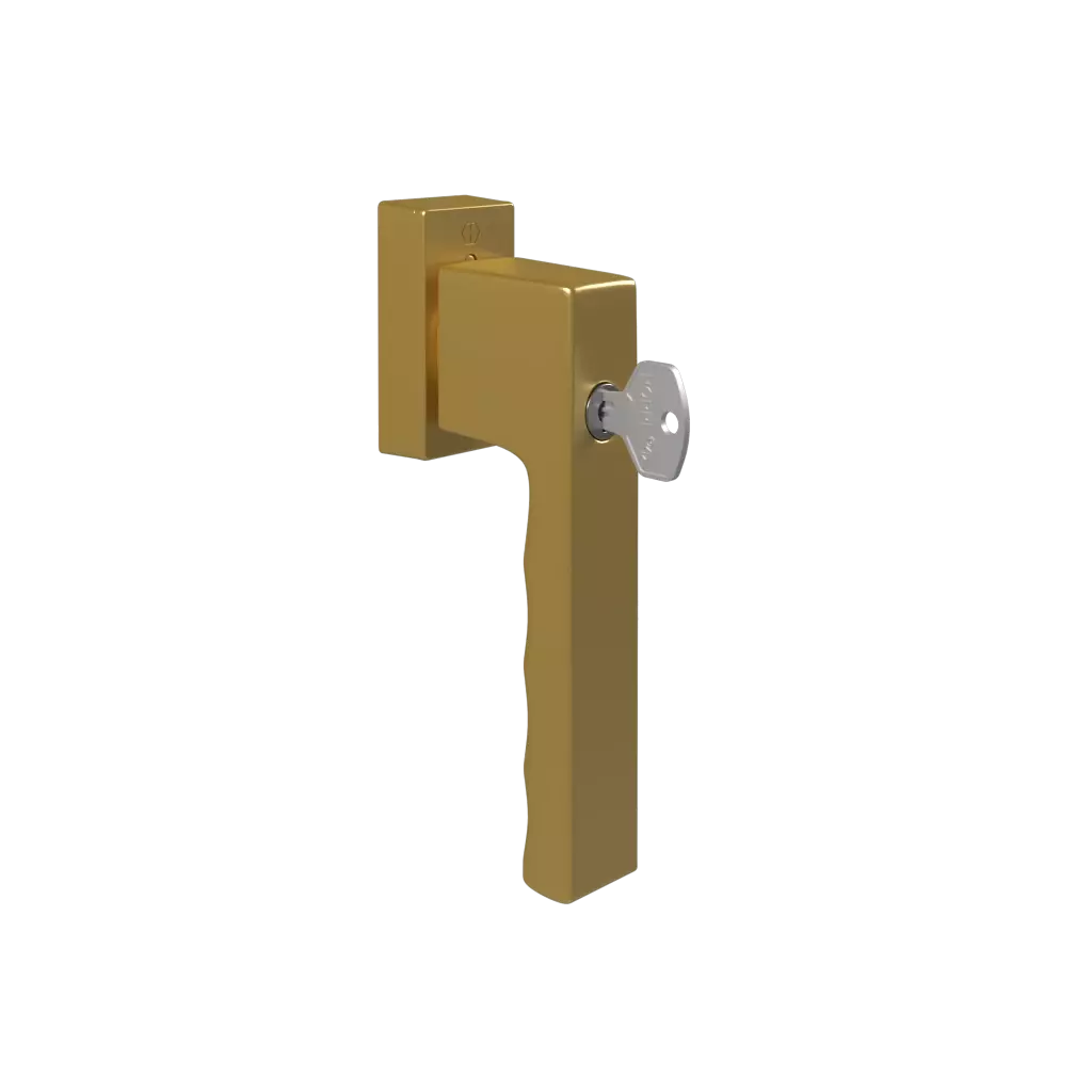 Door handle with key SecuForte Toulon old gold products wooden-windows    