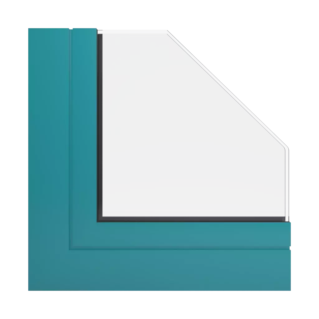 RAL 5018 Turquoise blue windows window-profiles aliplast visoglide-plus