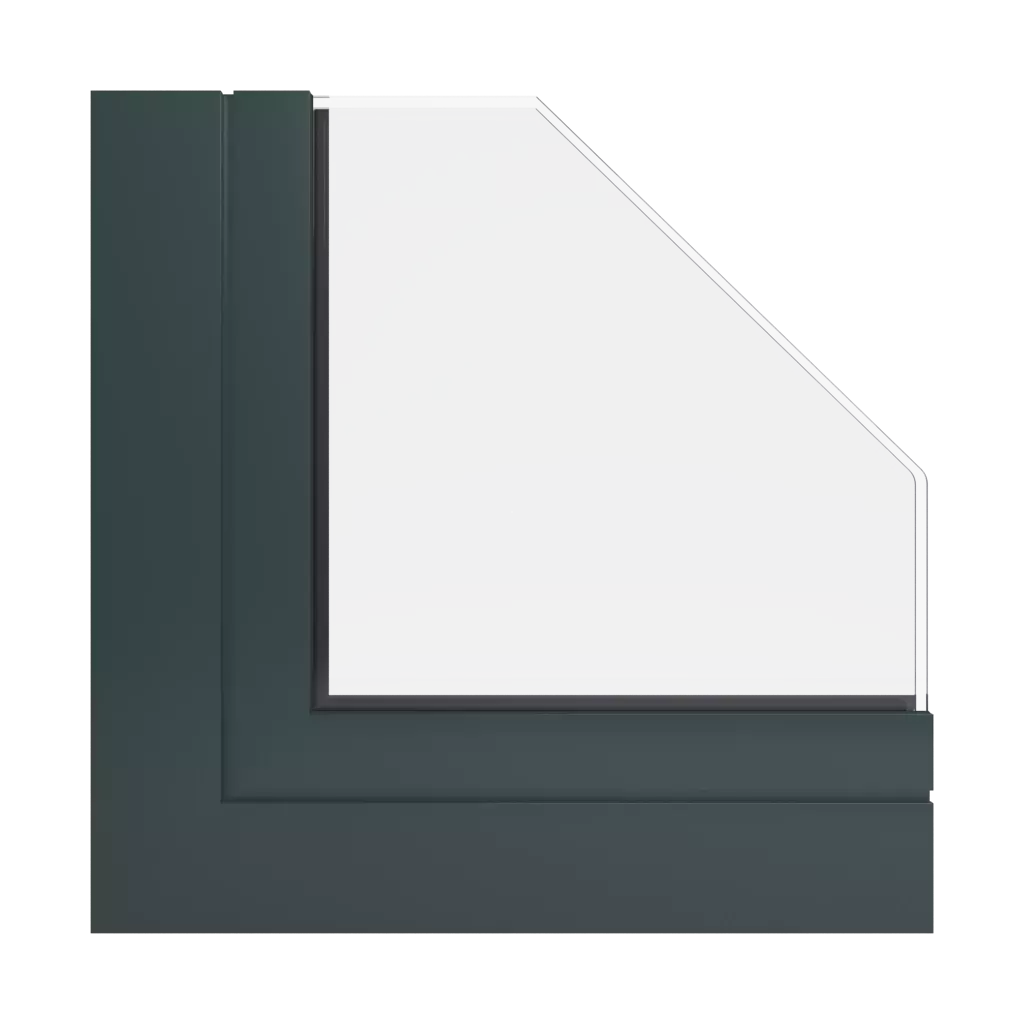 RAL 6012 Black green windows window-profiles aliplast visoglide-plus