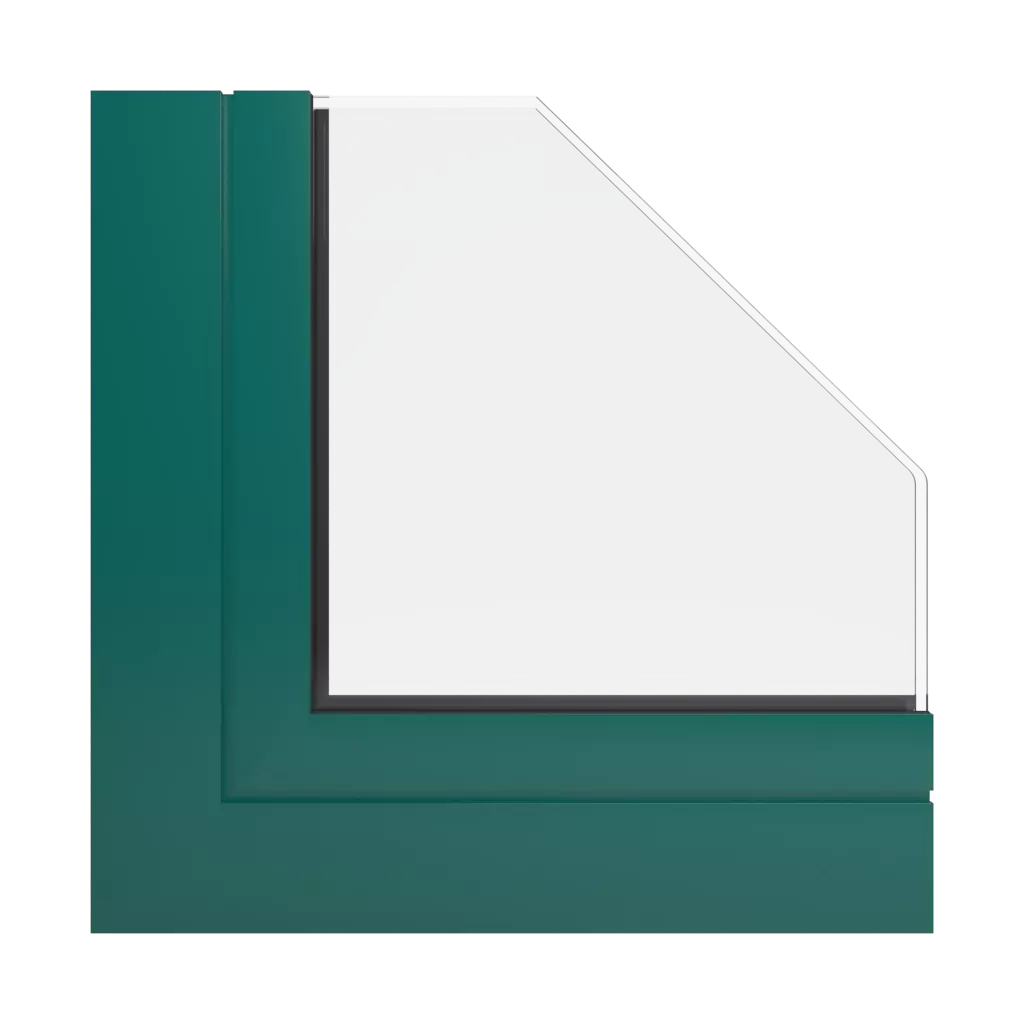 RAL 6026 opal green windows window-profiles aluprof mb-60e-ei