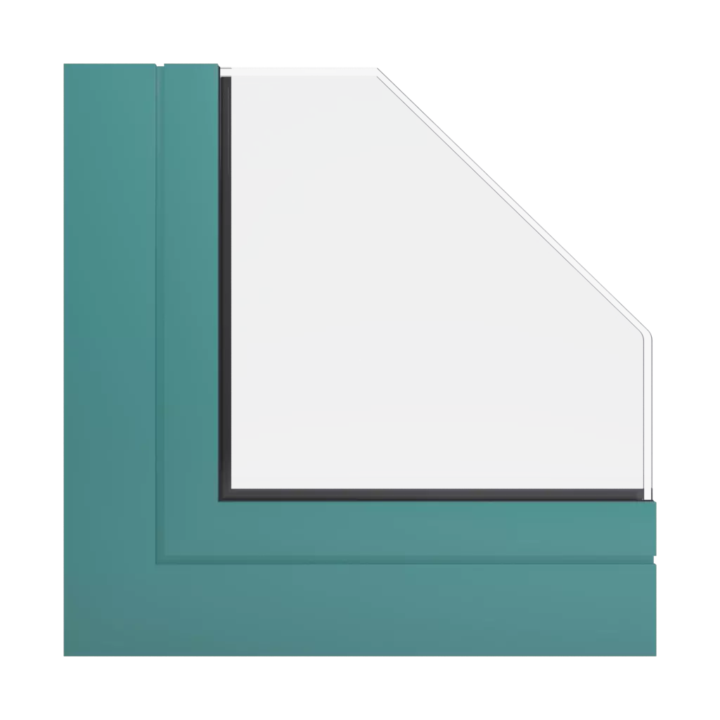 RAL 6033 Mint turquoise windows window-profiles aliplast panorama