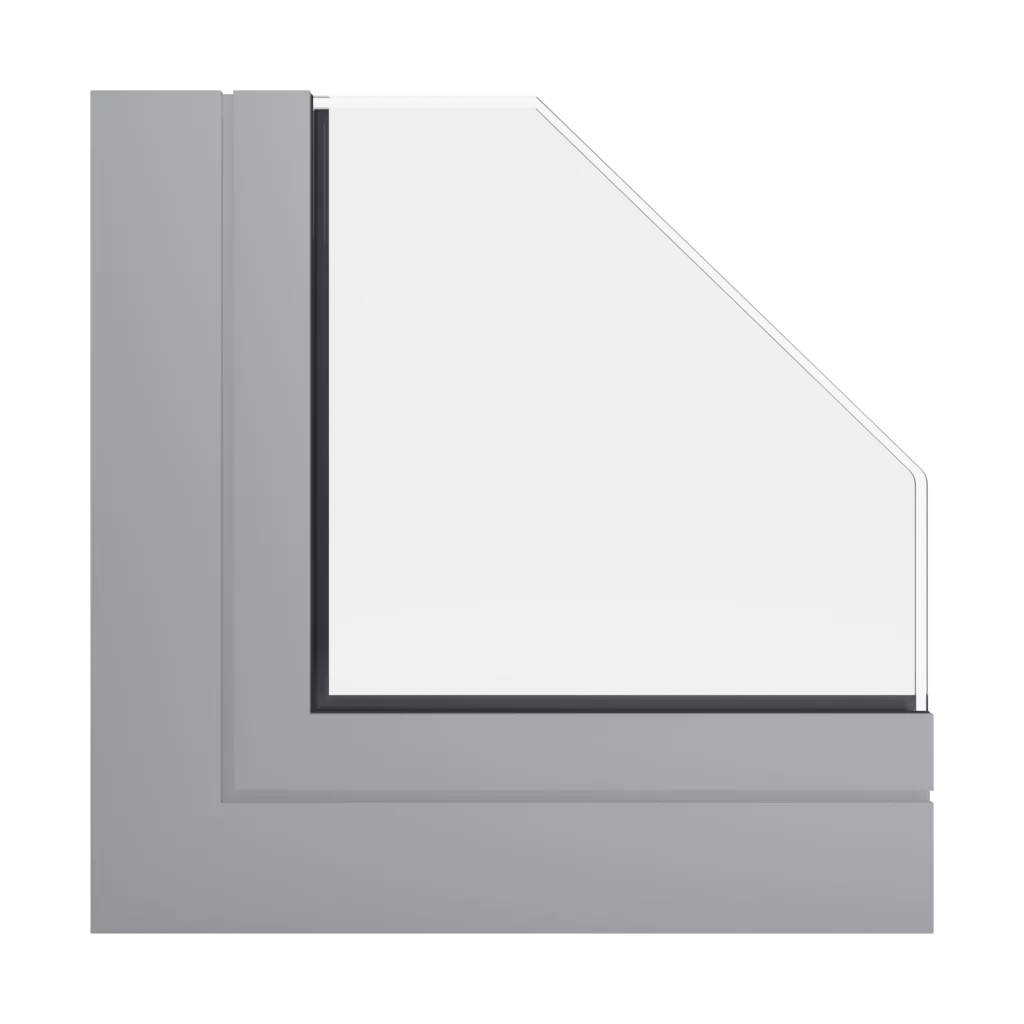 RAL 9006 White aluminium windows window-profiles ponzio sl600tt-evo