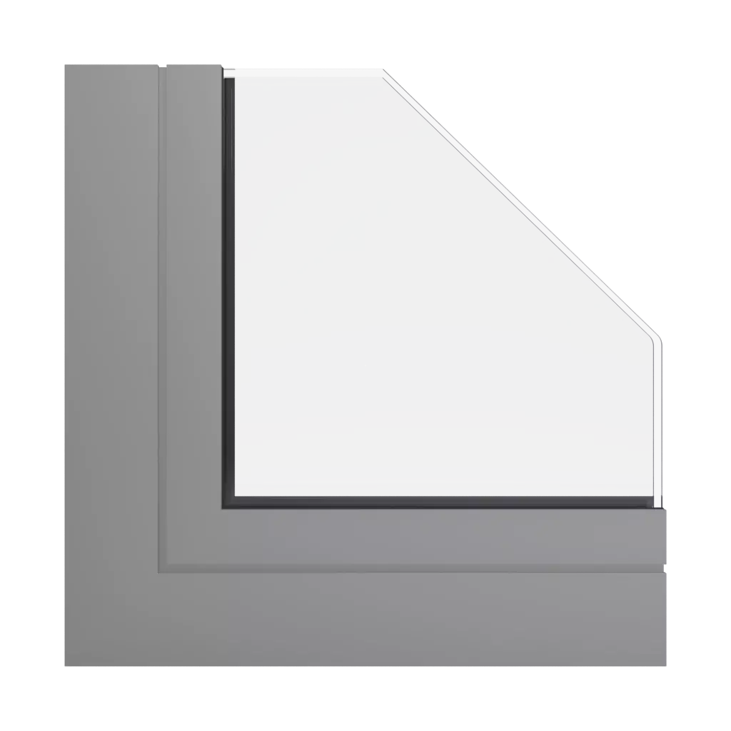 RAL 9007 Grey aluminium windows window-profiles ponzio pe96